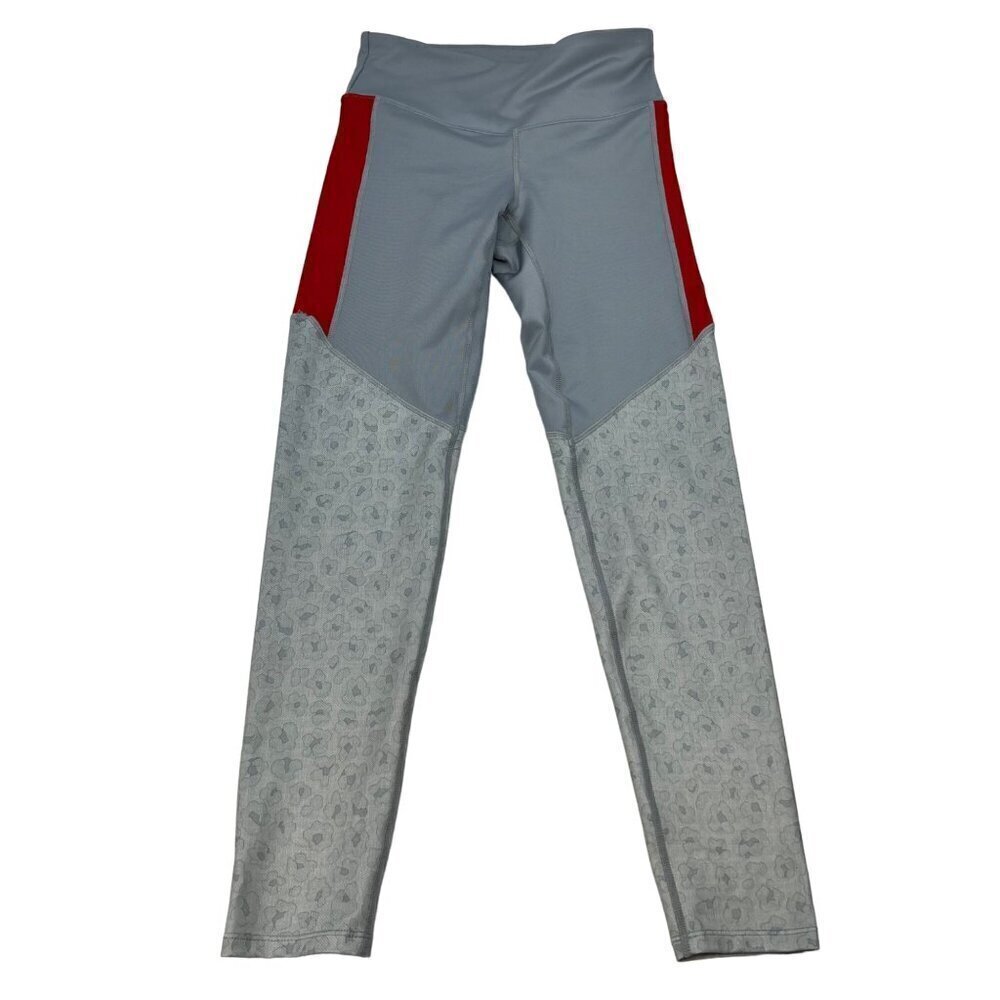 Joy Lab Womens Mid Rise Gray/Red Ankle Athletic Leggings Inside Pocket Size XS